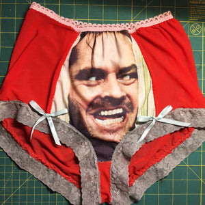 HERES JOHNNY the shining SHEER RED NYLON HIGH WAISTED